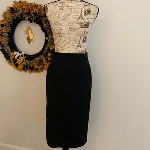 Vintage Pendleton black pencil skirt with back slit size 16